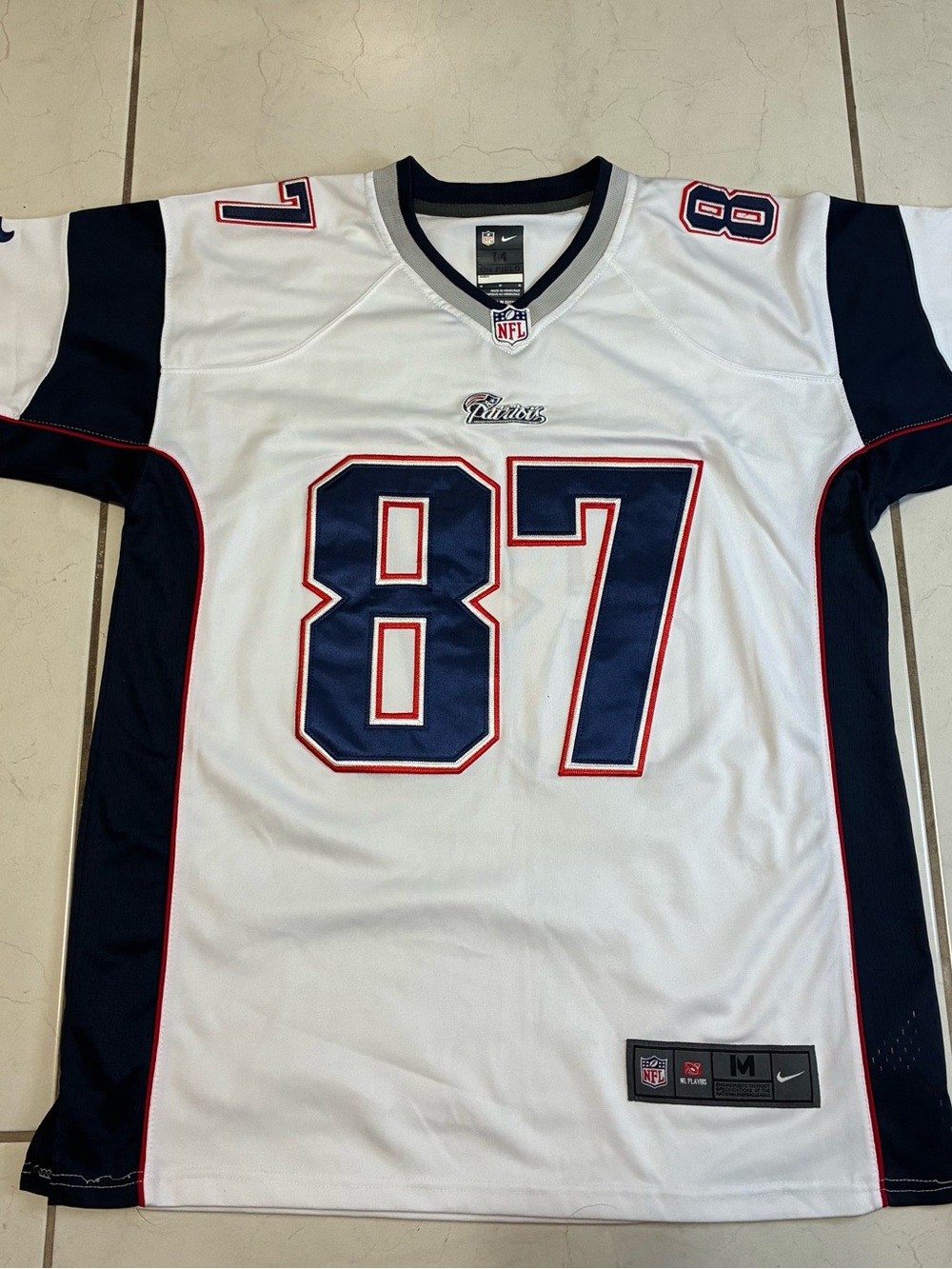 Nike New England Patriots Rob Gronkowski #87 Men's Jersey Size M White Navy